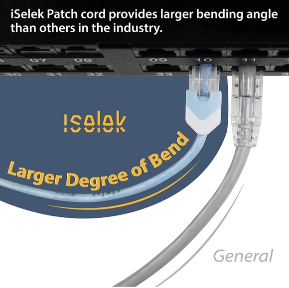 Snagless RJ45 Network Ethernet Cable, Internet Ultra Slim Stranded Shielded LAN - Picture 3 of 6